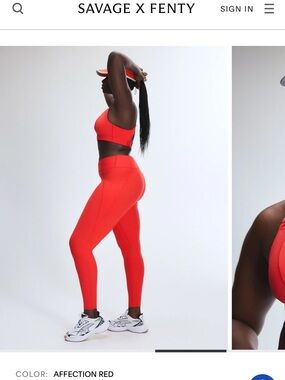 Savage X Fenty Affection Red High-Waist Leggings and Sports bra